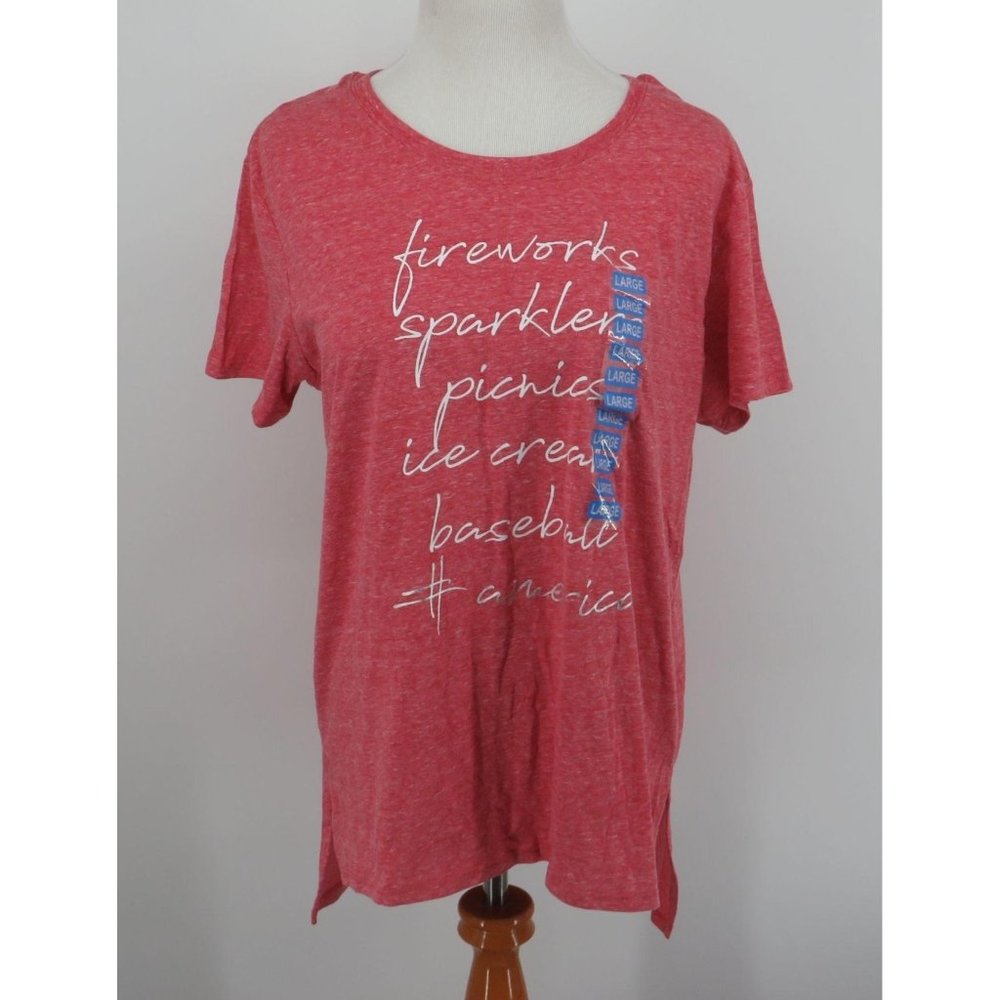 State Of Mine Womens Red T-Shirt Large Tri Blend Fabric NWT